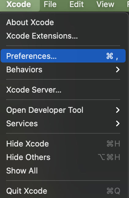xcode preference